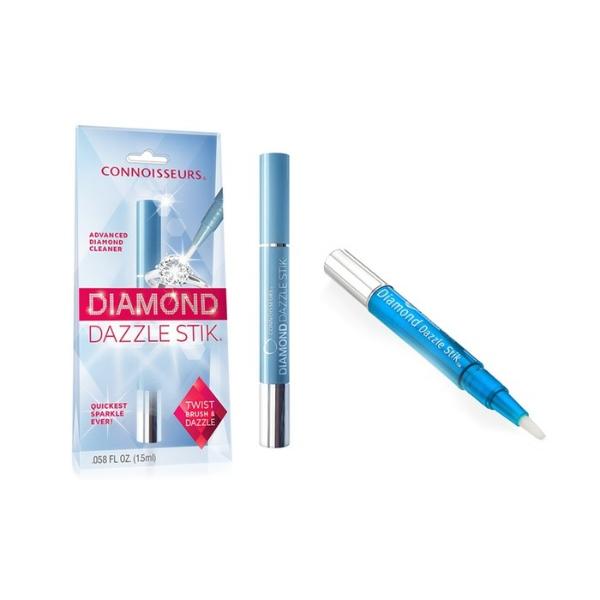 Connoisseurs Diamond Dazzle Stik and Jewelry Wipes Travel Jewelry Sparkle Set -1 Diamond Dazzle Stik for Diamonds and Precious Jewelry, 25 Count