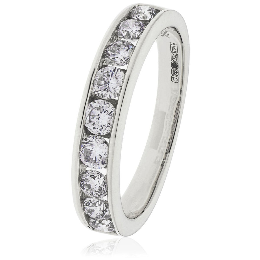 1.00ct F-VS Quality Diamond 9 Stone Eternity Ring in Platinum - David Ashley