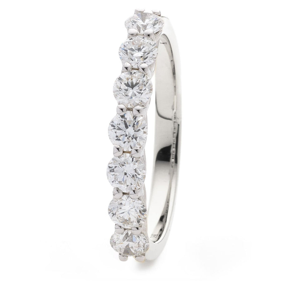 7 Stone Diamond Eternity Ring 0.50ct F-VS Quality in Platinum - David Ashley