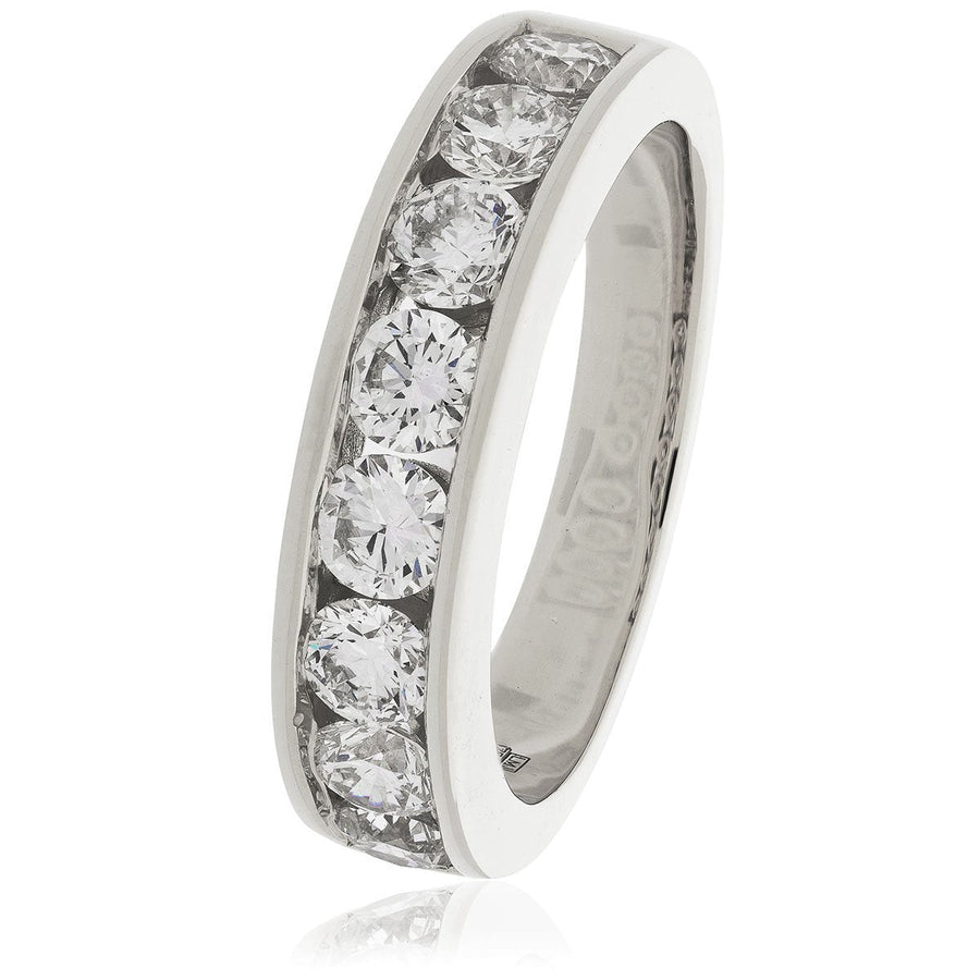 8 Stone Diamond Eternity Ring 1.50ct F-VS Quality in Platinum - David Ashley