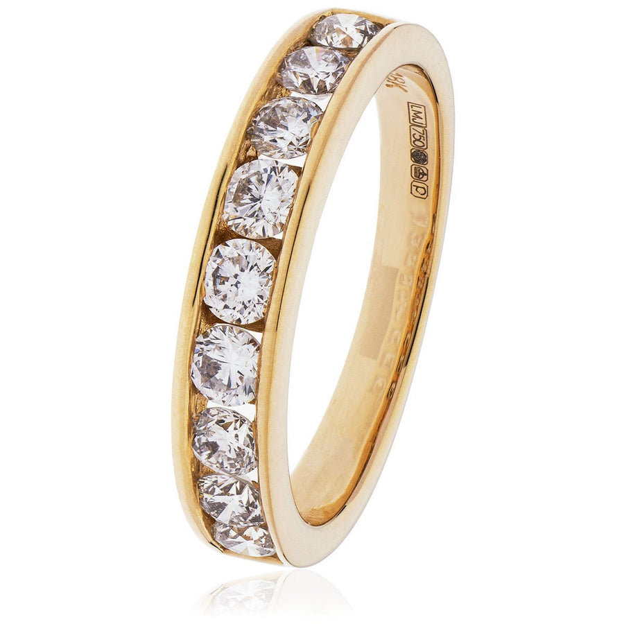 9 Stone Diamond Eternity Ring 0.80ct F-VS Quality in 18k Rose Gold - David Ashley