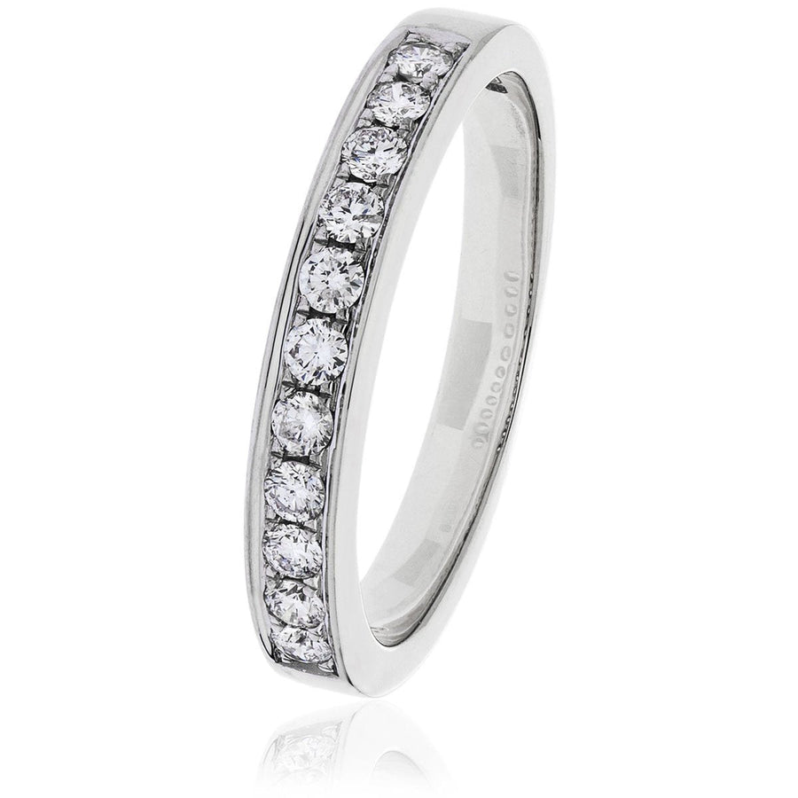 Diamond 11 Stone Eternity Ring 0.25ct F-VS Quality in Platinum - David Ashley