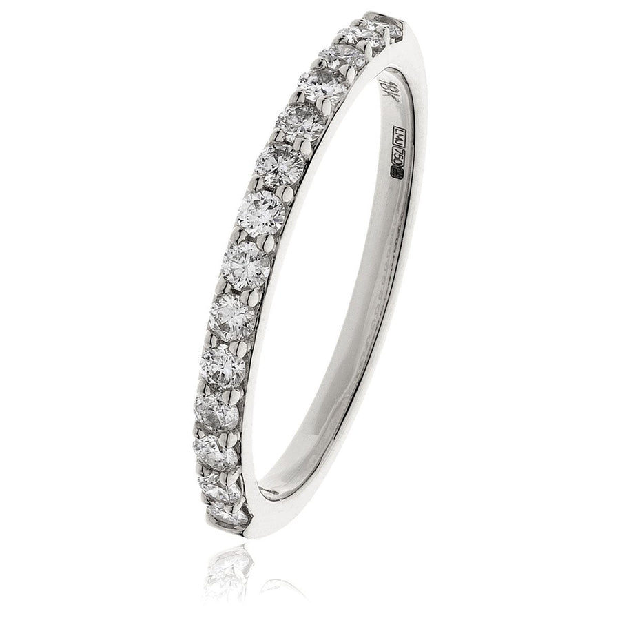 Diamond 12 Stone Eternity Ring 0.55ct F-VS Quality in Platinum - David Ashley