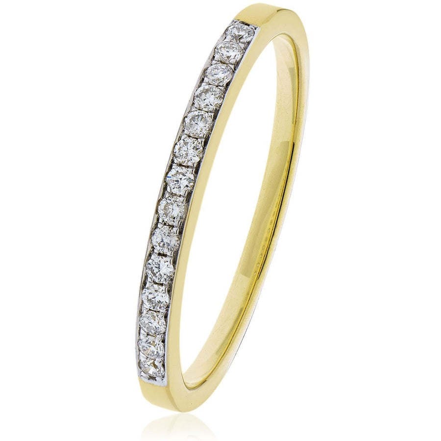 Diamond 13 Stone Eternity Ring 0.20ct F-VS Quality in 18k Yellow Gold - David Ashley