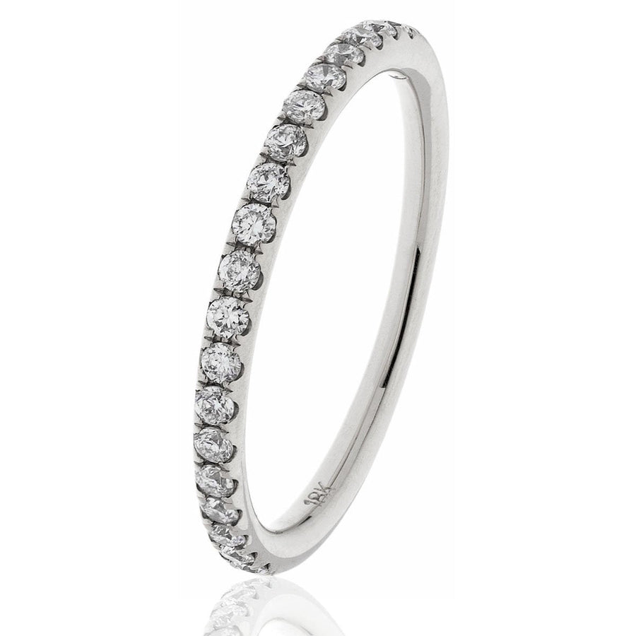 Diamond 13 Stone Eternity Ring 0.60ct F-VS Quality in Platinum - David Ashley