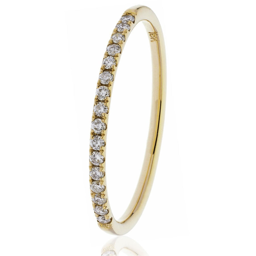 Diamond 15 Stone Eternity Ring 0.20ct F-VS Quality in 18k Yellow Gold - David Ashley