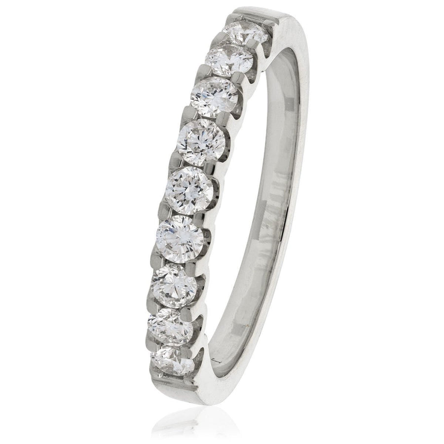 Diamond 15 Stone Eternity Ring 0.50ct F-VS Quality in Platinum - David Ashley