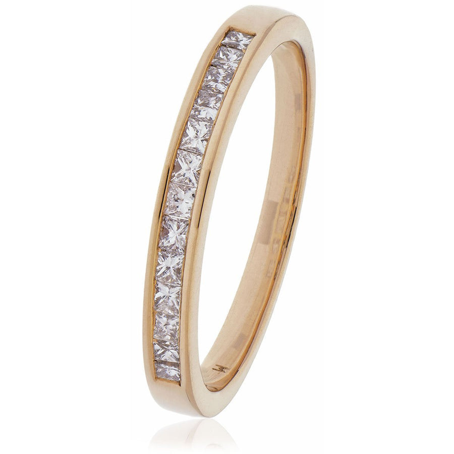 Diamond 16 Stone Eternity Ring 0.50ct F-VS Quality in 18k Rose Gold - David Ashley