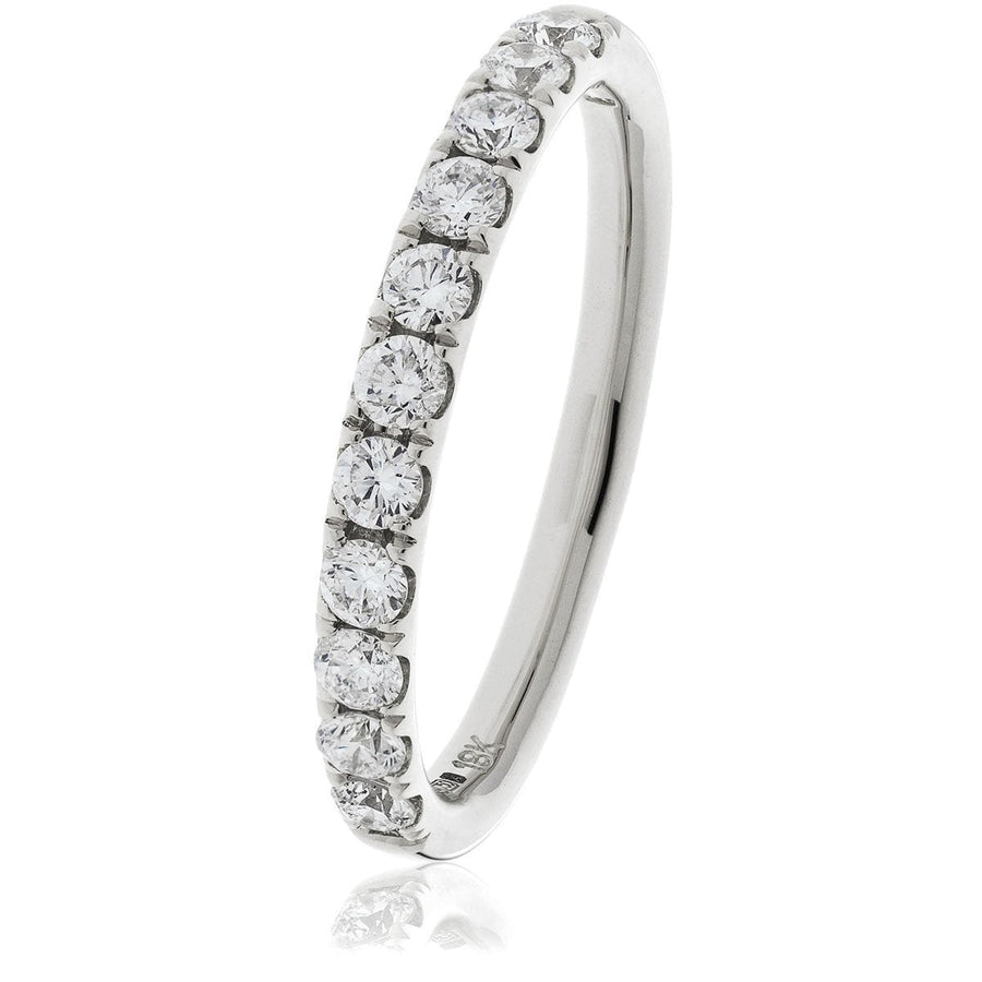 Diamond 18 Stone Eternity Ring 0.20ct F-VS Quality in Platinum - David Ashley