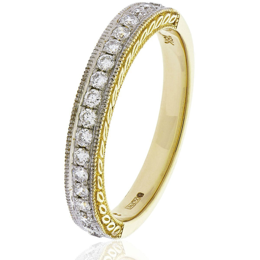 Diamond 18 Stone Eternity Ring 0.30ct F-VS Quality in 18k Yellow Gold - David Ashley