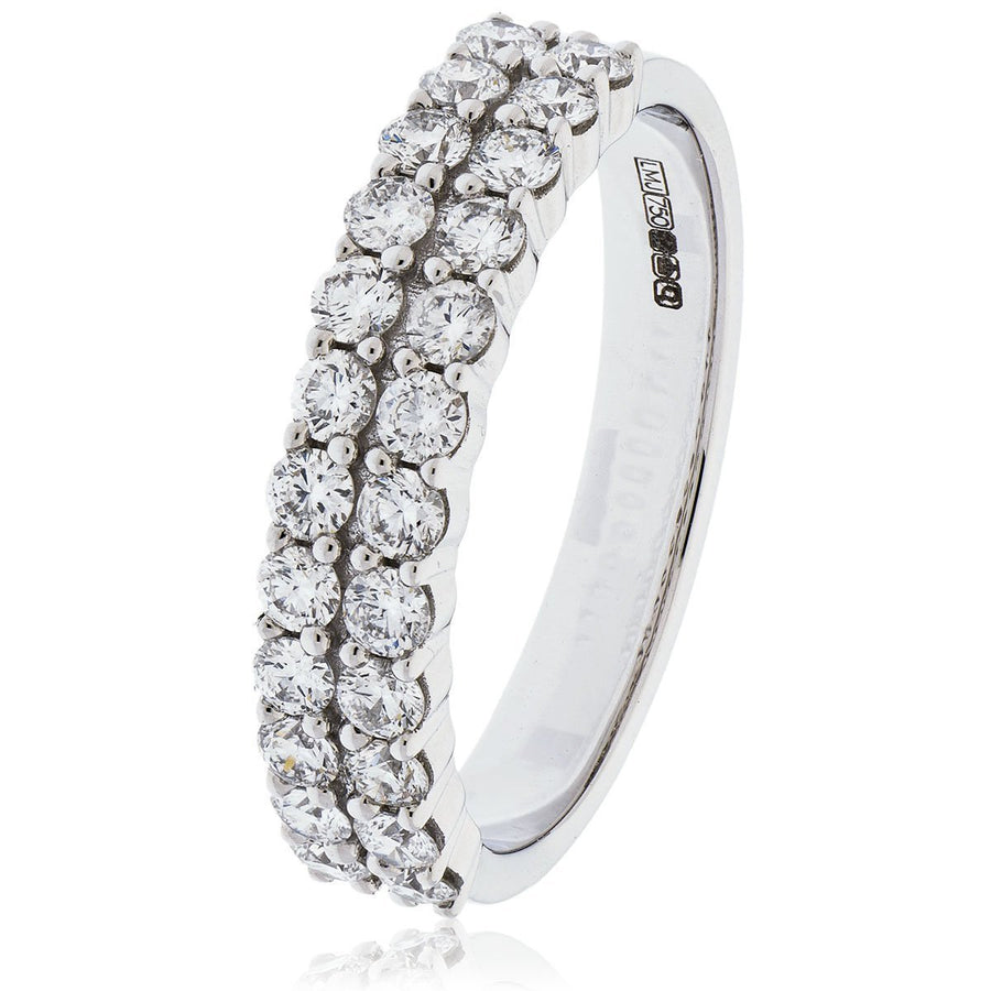 Diamond 18 Stone Eternity Ring 1.55ct F-VS Quality in 18k White Gold - David Ashley