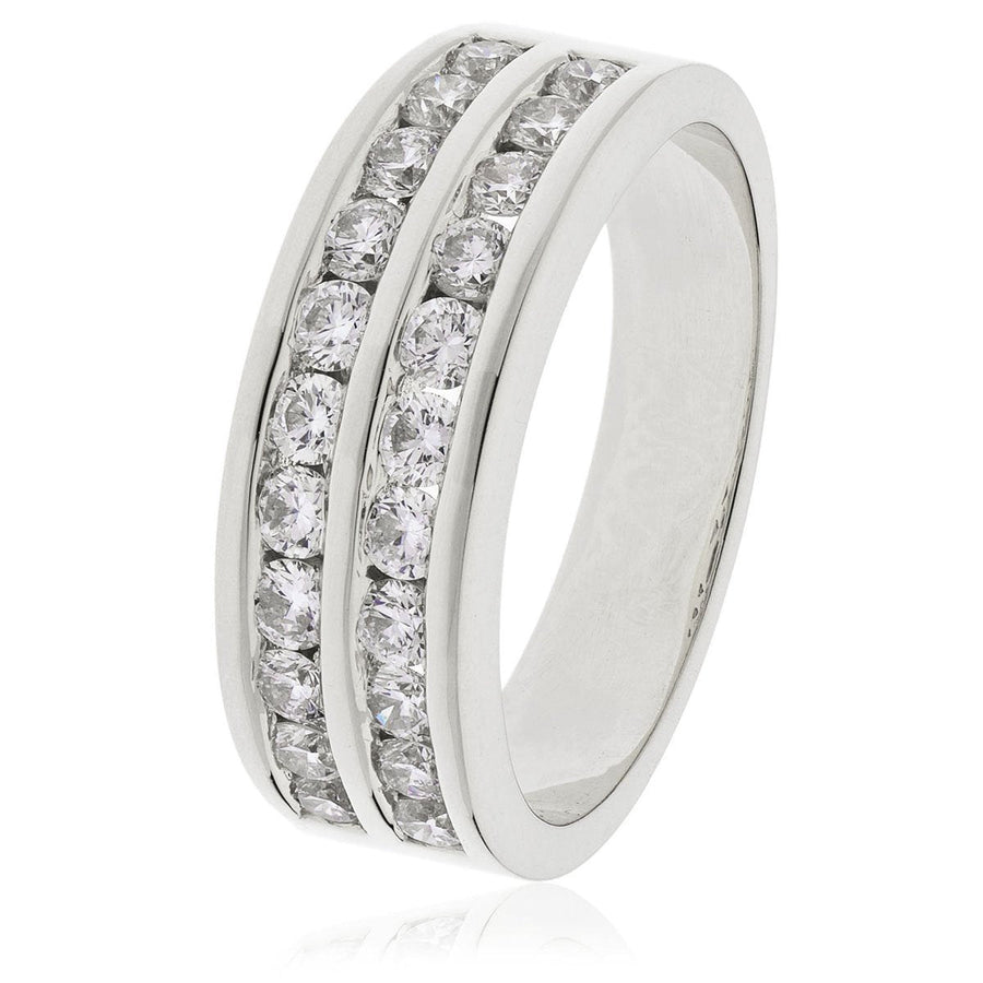 Diamond 22 Stone Eternity Ring 0.75ct F-VS Quality in 18k White Gold - David Ashley