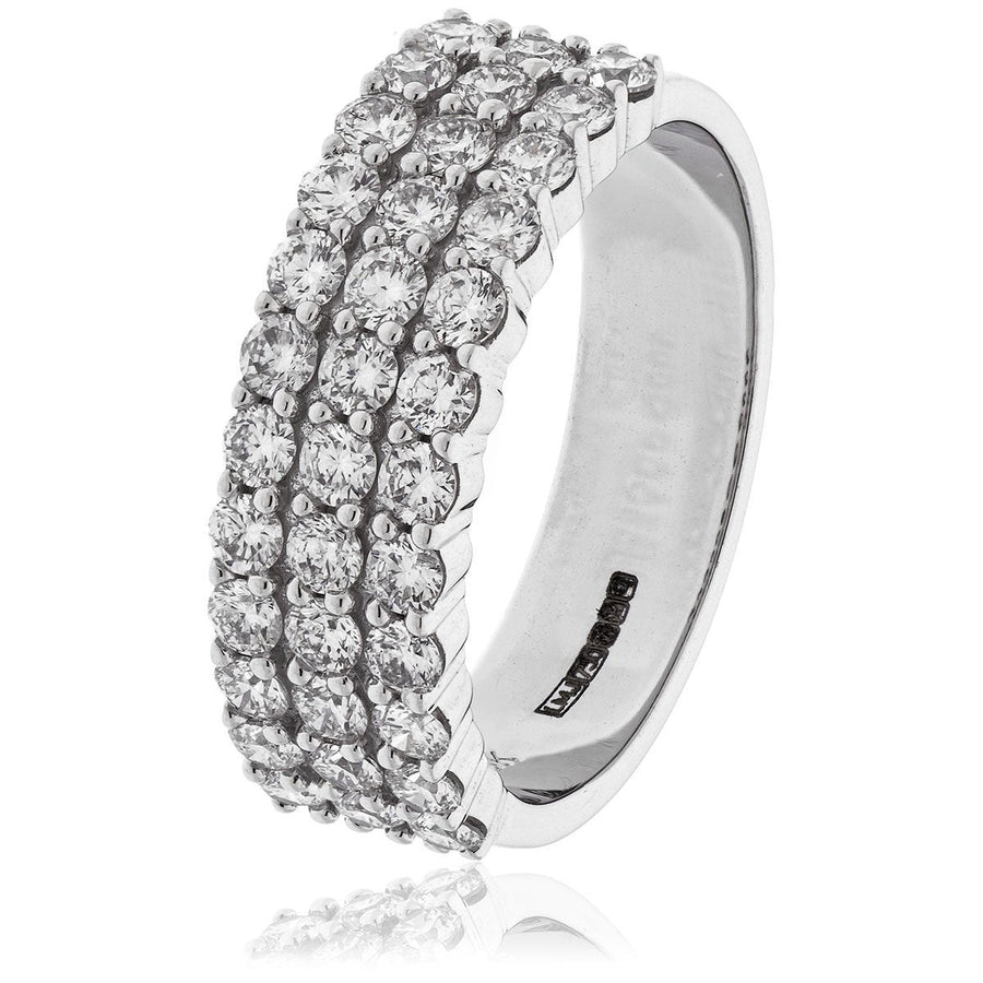 Diamond 27 Stone Eternity Ring 2.20ct F-VS Quality in 18k White Gold - David Ashley