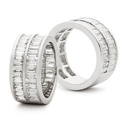 Diamond 56 Stone Eternity Ring 3.13ct F-VS Quality in 18k White Gold - David Ashley