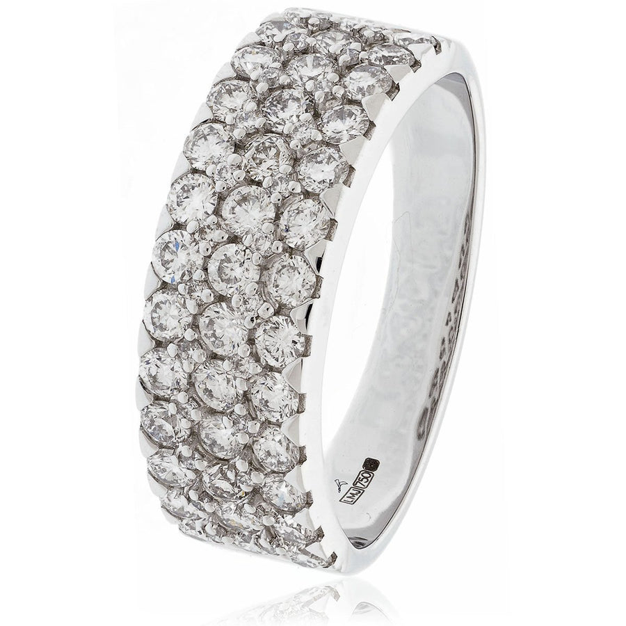 Diamond 63 Stone Eternity Ring 1.10ct F-VS Quality in 18k White Gold - David Ashley