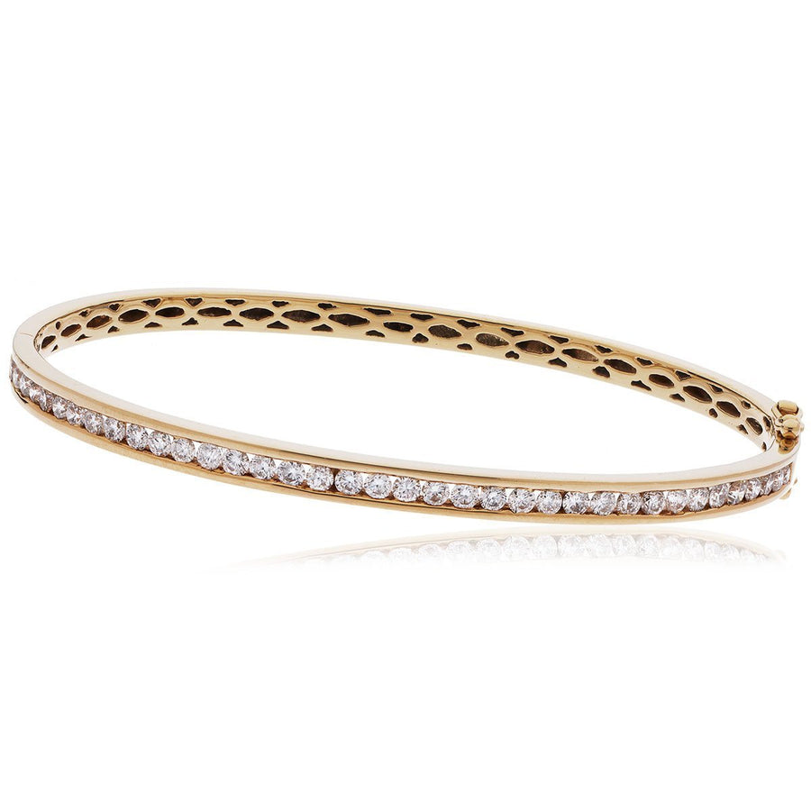 Diamond Channel Set Bangle 1.00ct G SI Quality in 9k Rose Gold - David Ashley