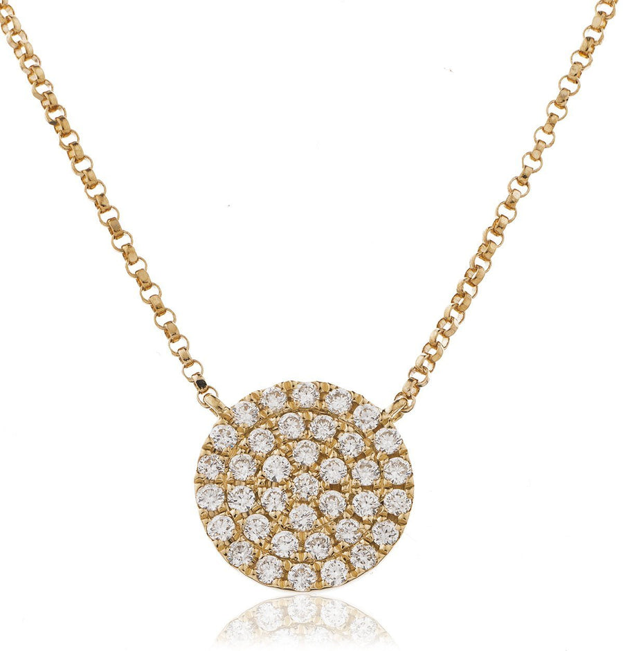 Diamond Circle Shape Necklace 0.40ct F VS Quality in 18k Rose Gold - David Ashley