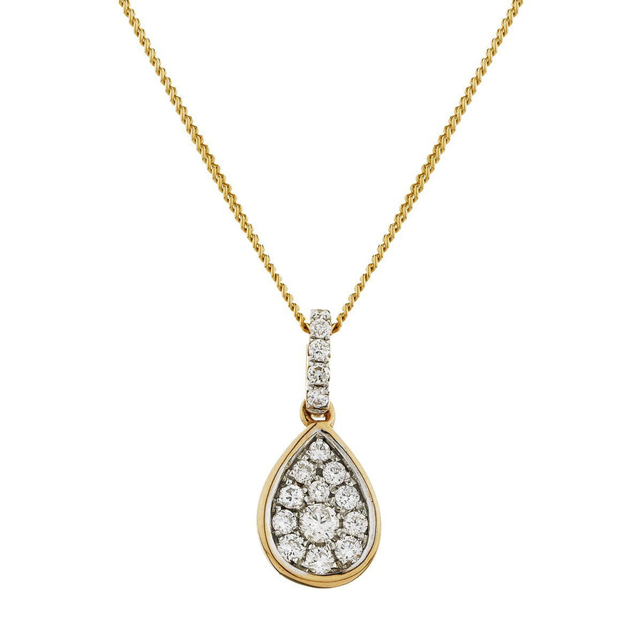 Diamond Cluster Pendant Necklace 0.20ct F VS Quality in 18k Rose Gold - David Ashley