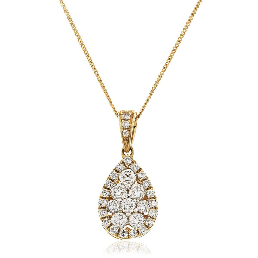 Diamond Cluster Pendant Necklace 0.60ct F VS Quality in 18k Rose Gold - David Ashley