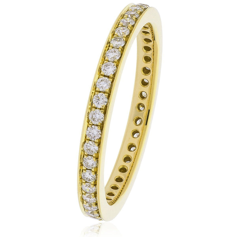 Diamond Eternity Ring 2.1mm 0.45ct F-VS Quality in 18k Yellow Gold - David Ashley