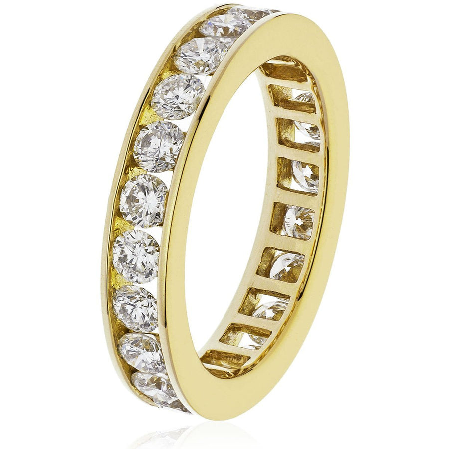 Diamond Eternity Ring 3.2mm 1.00ct F-VS Quality in 18k Yellow Gold - David Ashley