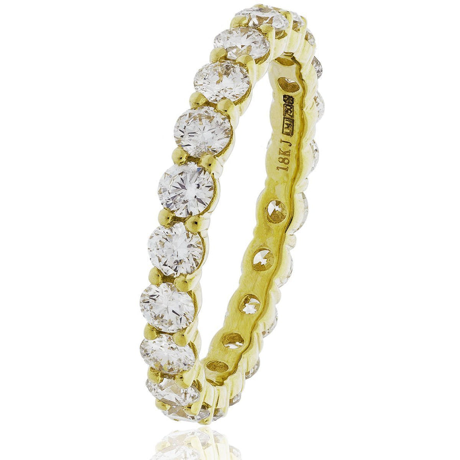 Diamond Eternity Ring 3.6mm 3.30ct F-VS Quality in 18k Yellow Gold - David Ashley