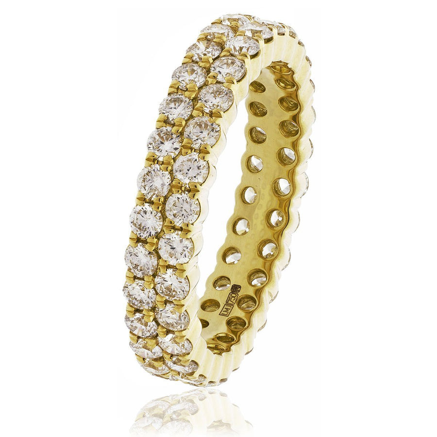 Diamond Eternity Ring 4.0mm 2.00ct F-VS Quality in 18k Yellow Gold - David Ashley