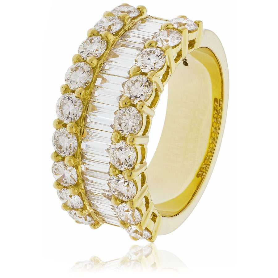 Diamond Fancy Dress Ring 10.4mm 3.00ct F-VS Quality 18k Yellow Gold - David Ashley