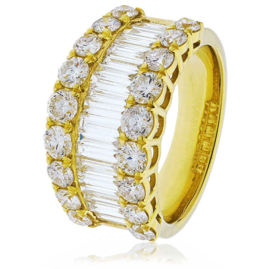 Diamond Fancy Dress Ring 11.5mm 3.00ct F-VS Quality in 18k Yellow Gold - David Ashley