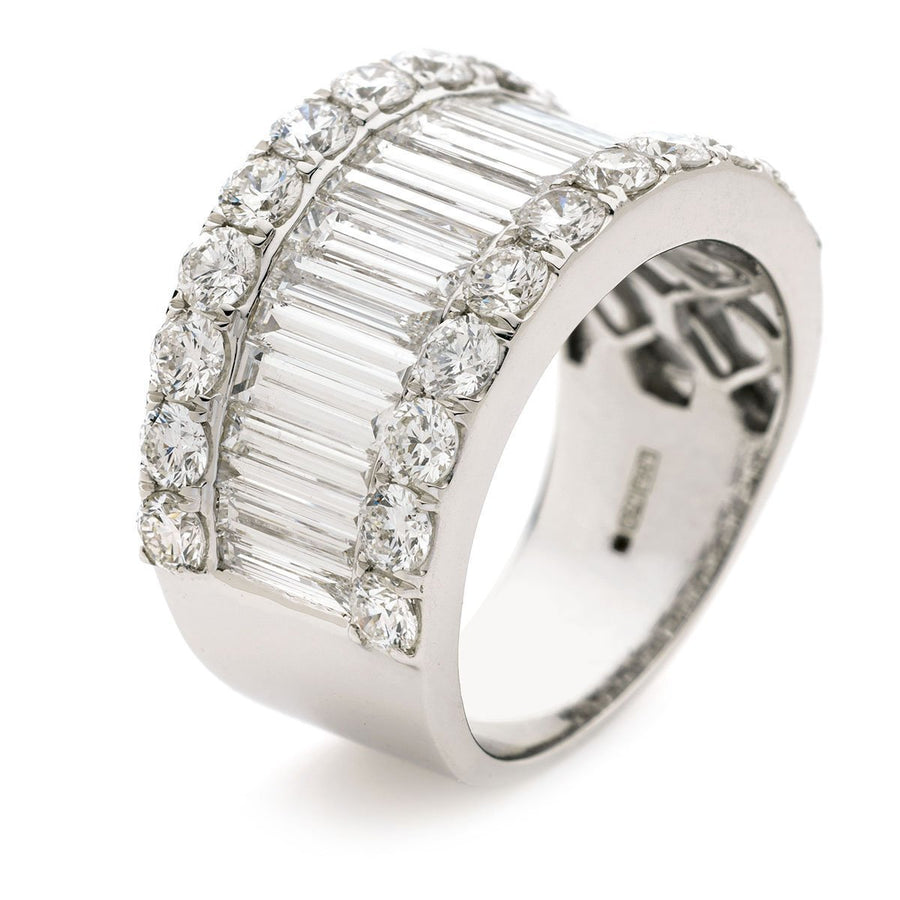 Diamond Fancy Dress Ring 12.3mm 4.05ct F-VS Quality in 18k White Gold - David Ashley