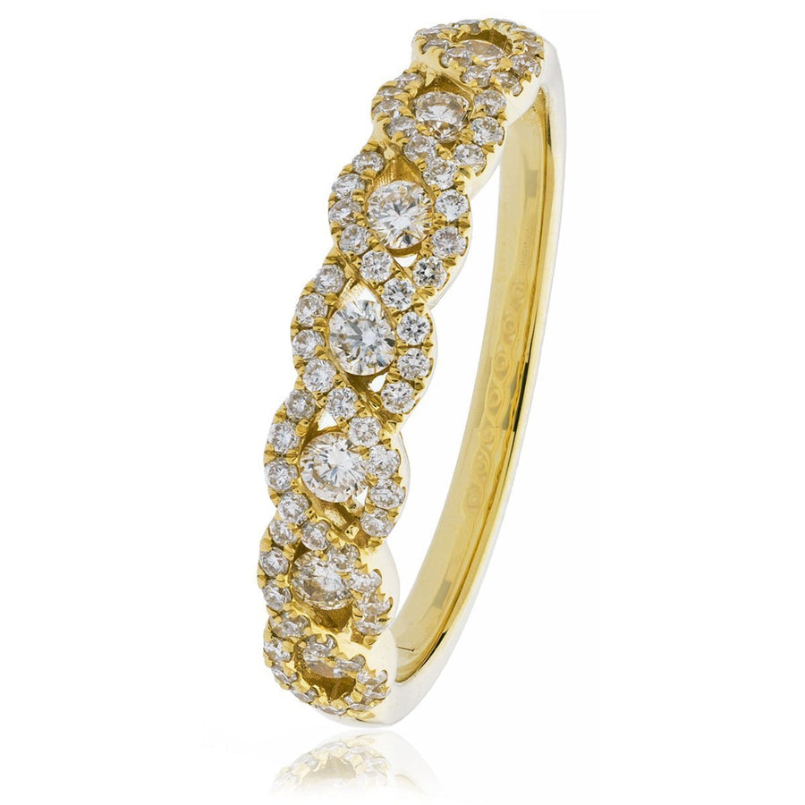 Diamond Fancy Eternity Ring 4.2mm 0.50ct F-VS Quality 18k Yellow Gold - David Ashley