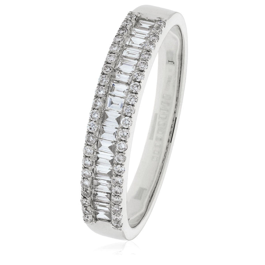 Diamond Fancy Eternity Ring 4.3mm 0.50ct F-VS Quality 18k White Gold - David Ashley