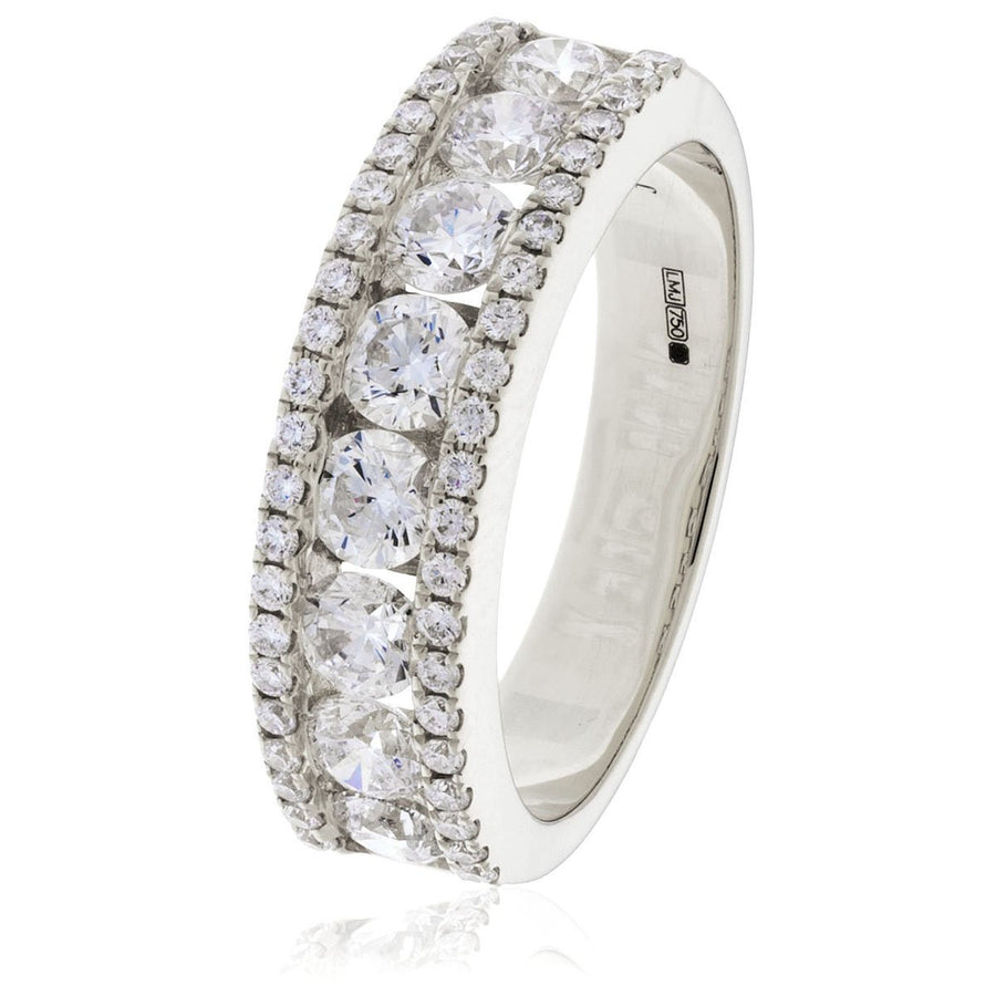 Diamond Fancy Eternity Ring 5.0mm 1.00ct F-VS Quality 18k White Gold - David Ashley