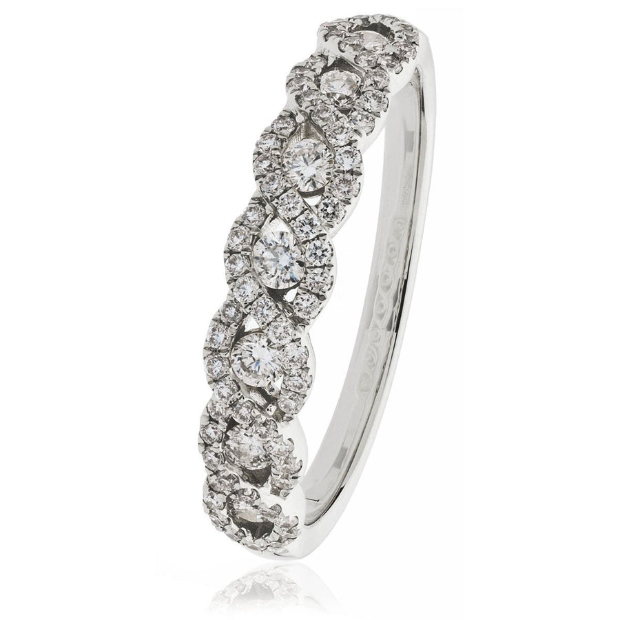 Diamond Fancy Eternity Ring 5.7mm 1.00ct F-VS Quality 18k White Gold - David Ashley