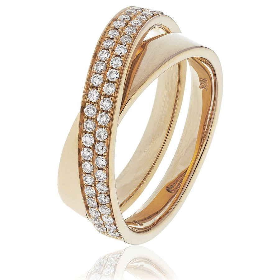 Diamond Fancy Pave Ring 5.0mm 0.30ct F-VS Quality in 18k Rose Gold - David Ashley