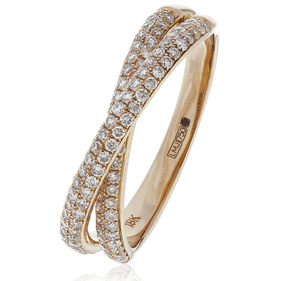 Diamond Fancy Pave Ring 5.0mm 0.50ct F-VS Quality in 18k Rose Gold - David Ashley