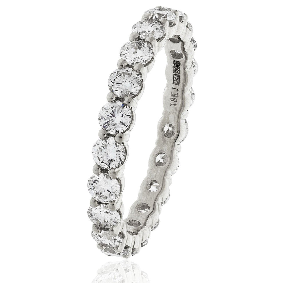 Diamond Full Eternity Ring 1.4mm 0.50ct F-VS Quality in 18k White Gold - David Ashley