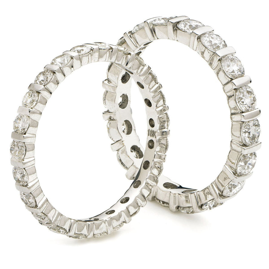 Diamond Full Eternity Ring 2.2mm 1.00ct F-VS Quality in 18k White Gold - David Ashley