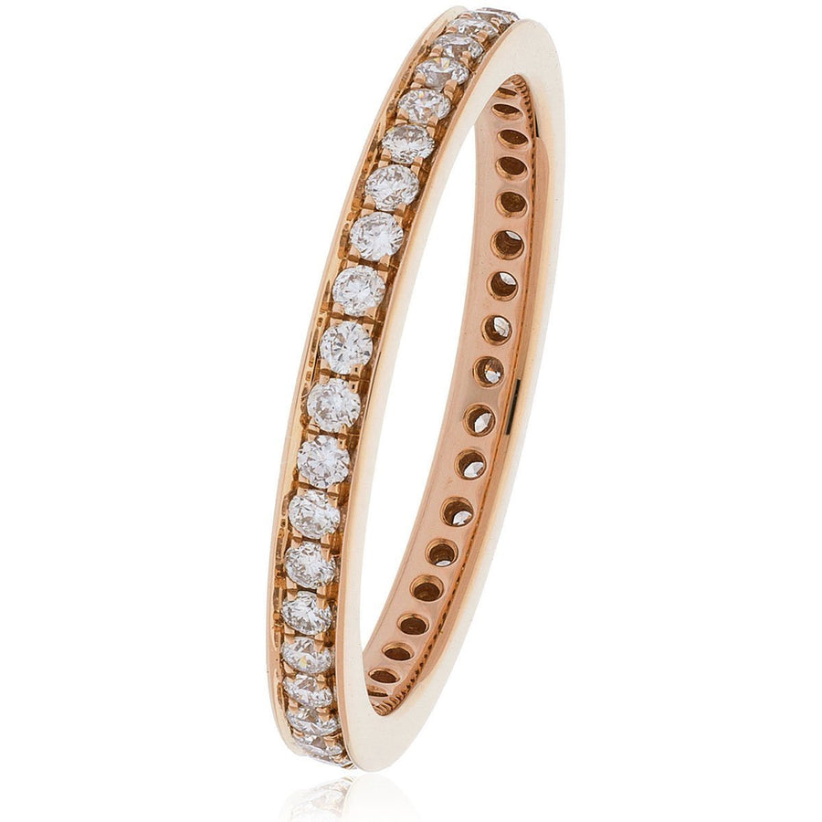 Diamond Full Eternity Ring 2.3mm 0.50ct F-VS Quality in 18k Rose Gold - David Ashley