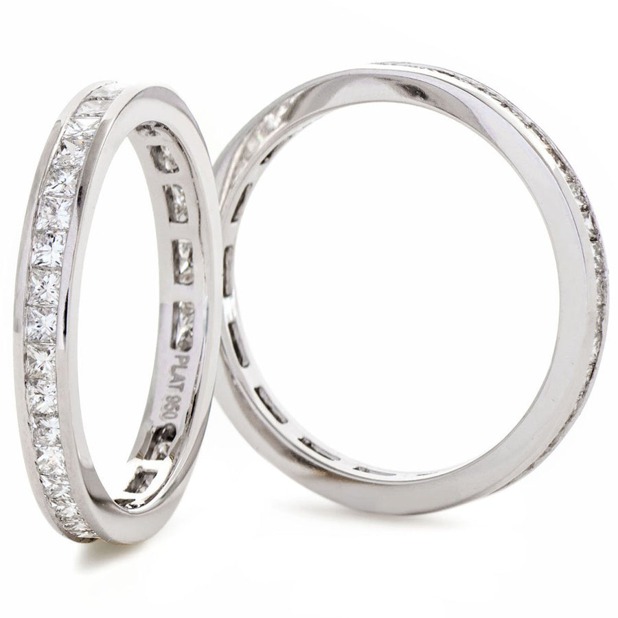 Diamond Full Eternity Ring 2.4mm 0.70ct F-VS Quality in Platinum - David Ashley