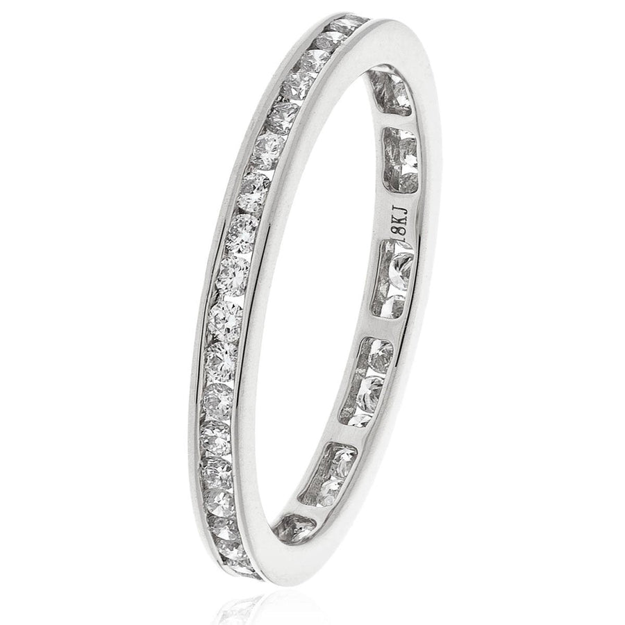 Diamond Full Eternity Ring 2.5mm 0.50ct F-VS Quality in 18k White Gold - David Ashley