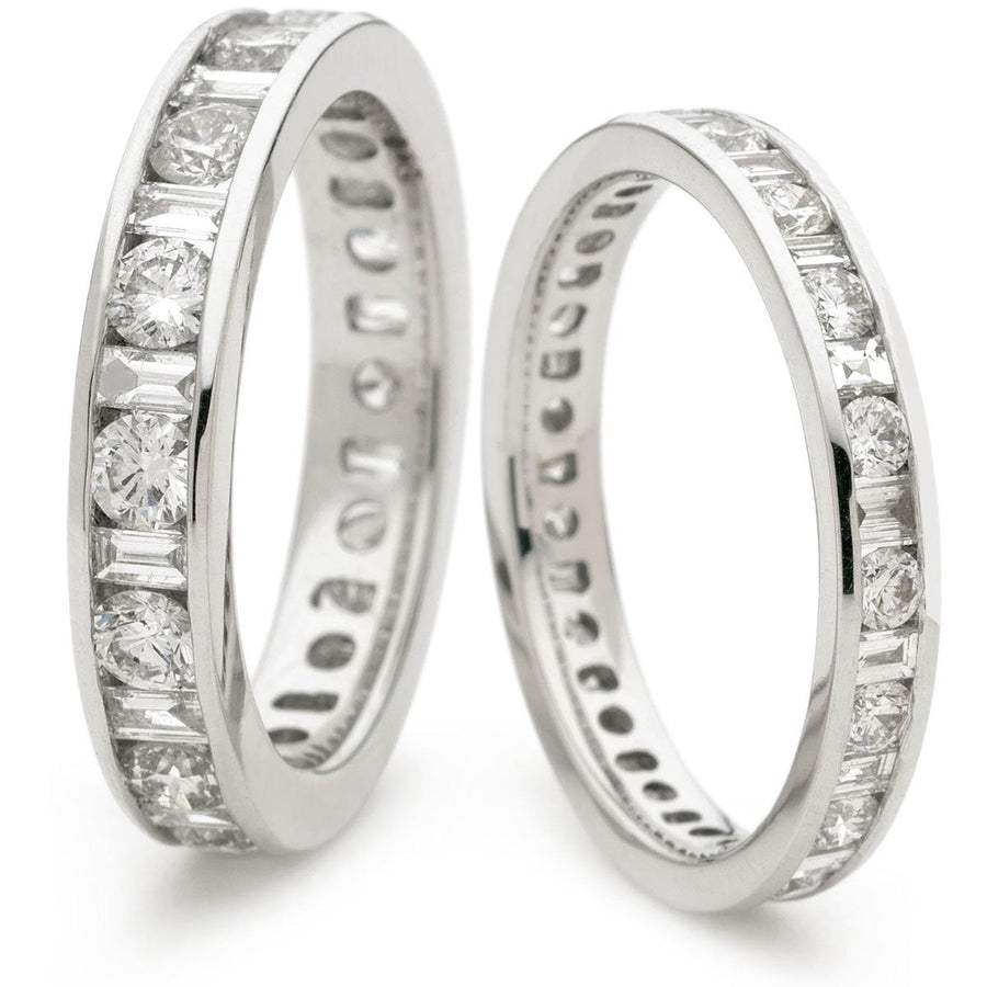 Diamond Full Eternity Ring 3.0mm 1.05ct F-VS Quality in 18k White Gold - David Ashley