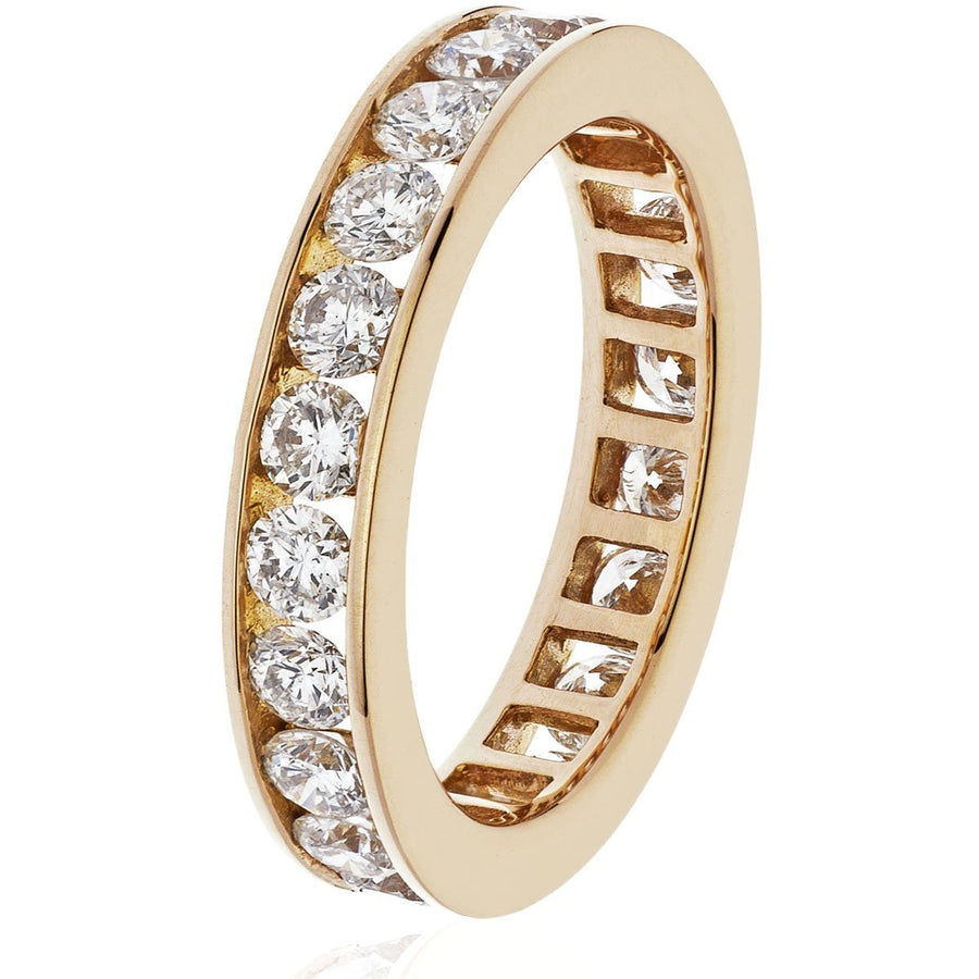 Diamond Full Eternity Ring 3.2mm 1.00ct F-VS Quality in 18k Rose Gold - David Ashley