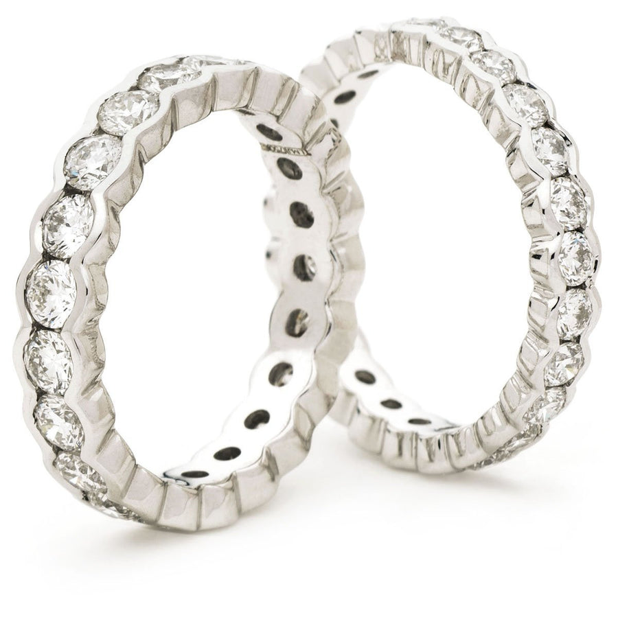 Diamond Full Eternity Ring 3.3mm 1.45ct F-VS Quality in 18k White Gold - David Ashley