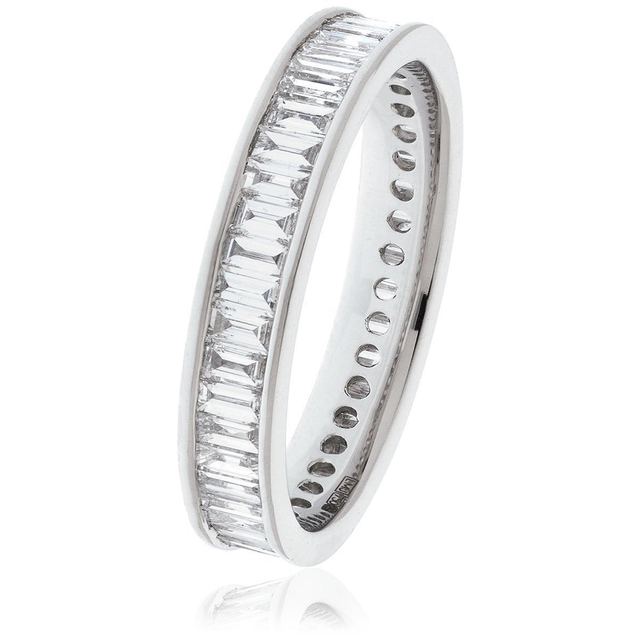 Diamond Full Eternity Ring 3.4mm 1.15ct F-VS Quality in Platinum - David Ashley