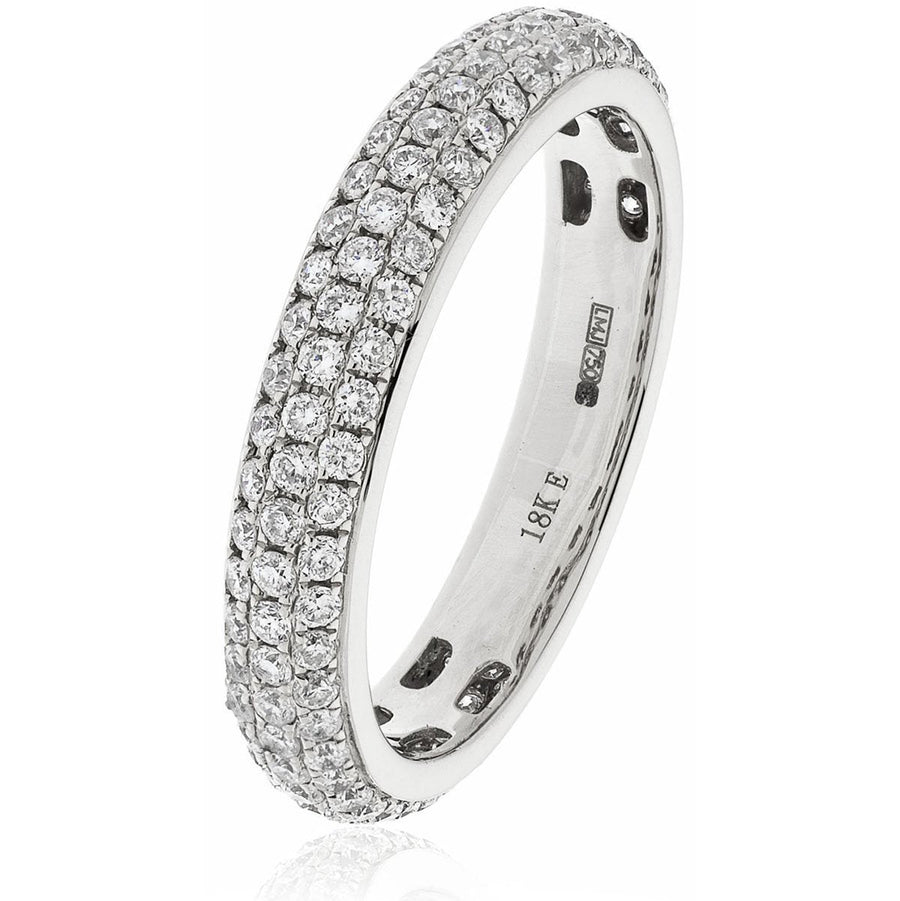 Diamond Full Eternity Ring 3.5mm 1.00ct F-VS Quality in 18k White Gold - David Ashley