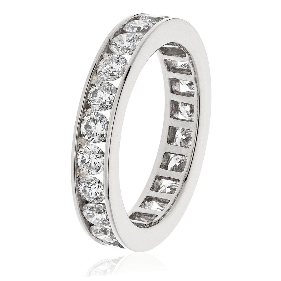 Diamond Full Eternity Ring 3.5mm 1.50ct F-VS Quality in 18k White Gold - David Ashley