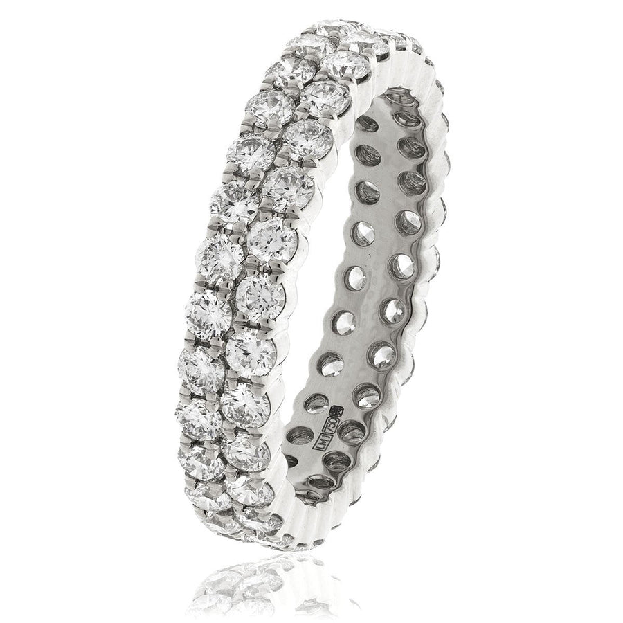 Diamond Full Eternity Ring 4.0mm 2.00ct F-VS Quality in 18k White Gold - David Ashley