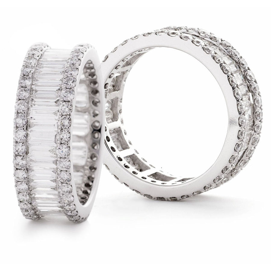 Diamond Full Eternity Ring 5.0mm 2.00ct F-VS Quality in 18k White Gold - David Ashley