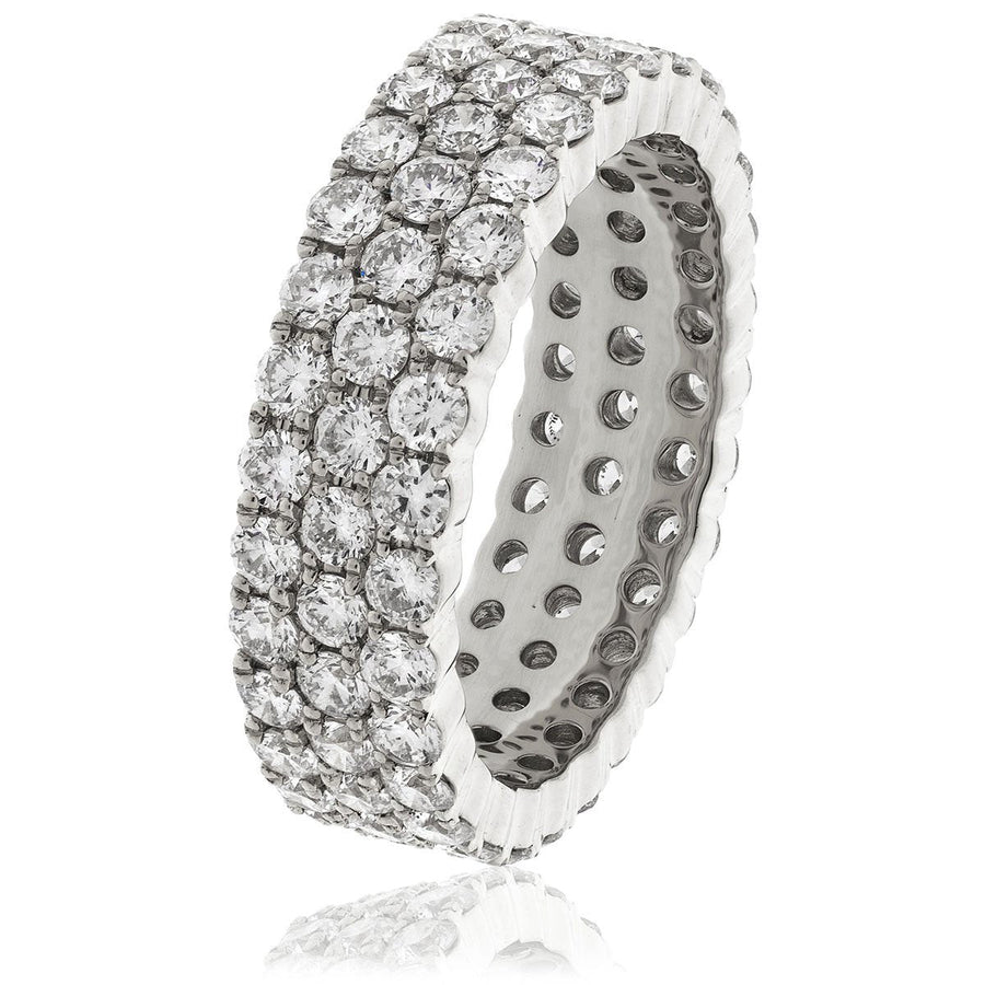 Diamond Full Eternity Ring 5.8mm 3.00ct F-VS Quality in 18k White Gold - David Ashley